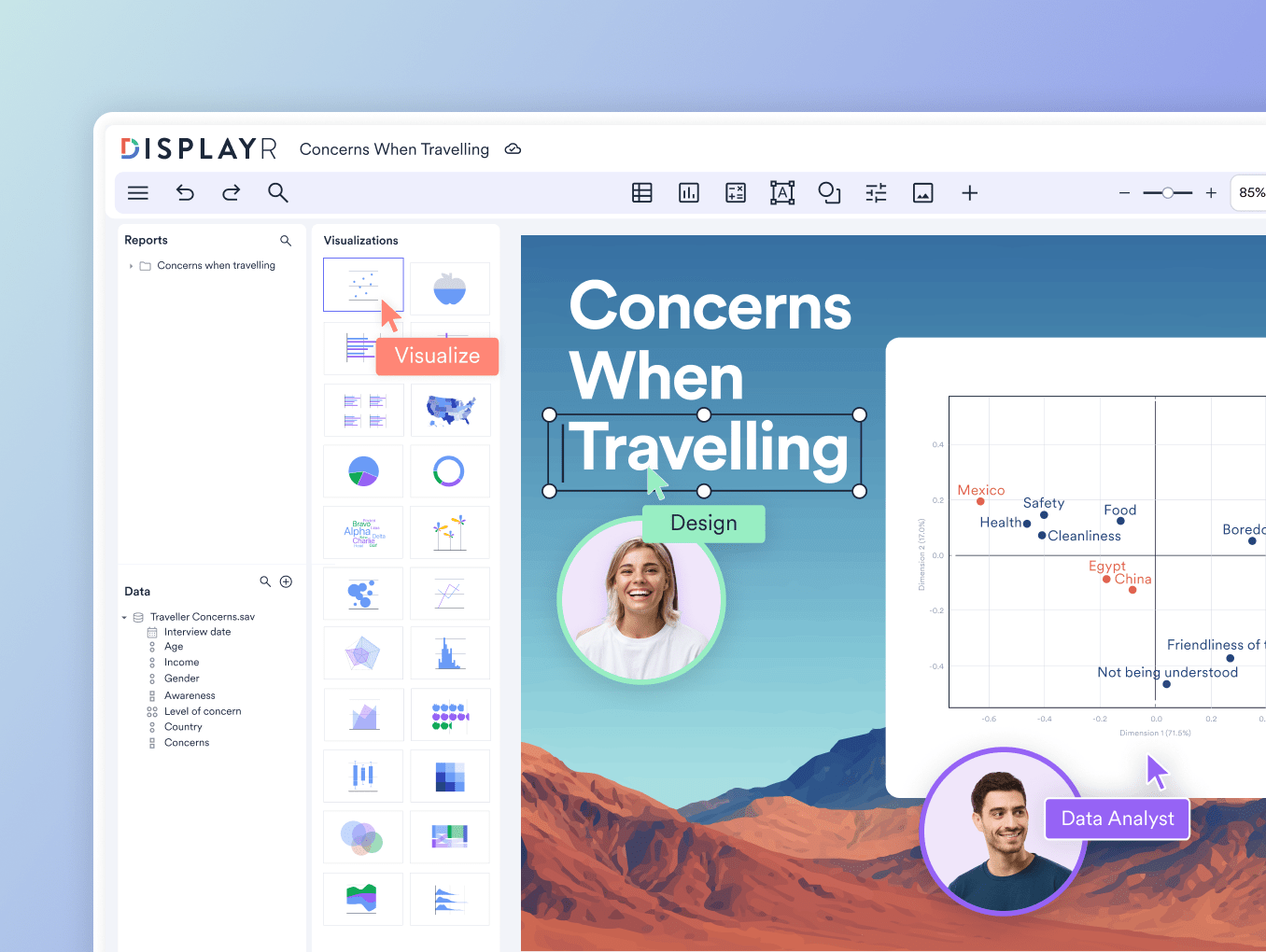 Illustration of Displayr product