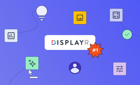 Several survey analysis related icons floating on a blue background.