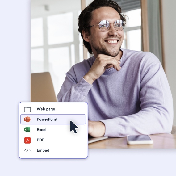 Illustration of Displayr Box plot graph export options