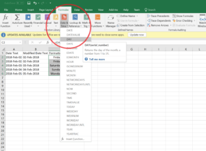 Excel convert dates